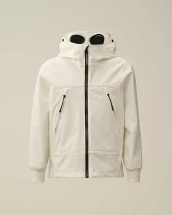 C.P. Company U16 C.P. Shell-R Goggle Jacket Gauze White Best