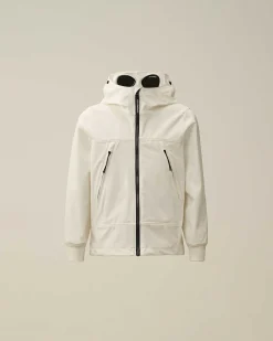 C.P. Company U16 C.P. Shell-R Goggle Jacket Gauze White Hot