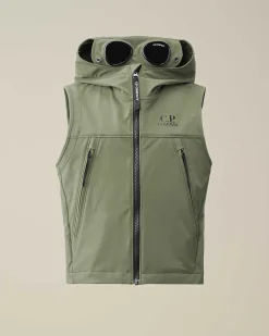 C.P. Company U16 C.P. Shell-R Goggle Vest Agave Green Cheap