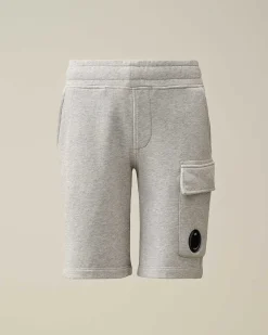 C.P. Company U16 Diagonal Fleece Cargo Shorts Grey Melange Online