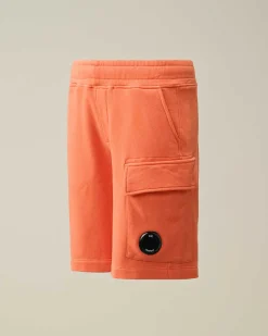C.P. Company U16 Diagonal Fleece Cargo Shorts Gold Flame-Orange Online