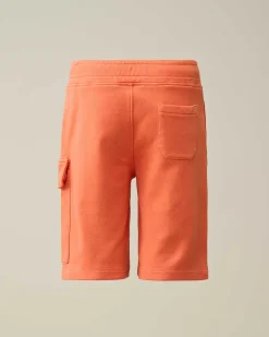 C.P. Company U16 Diagonal Fleece Cargo Shorts Gold Flame-Orange Online
