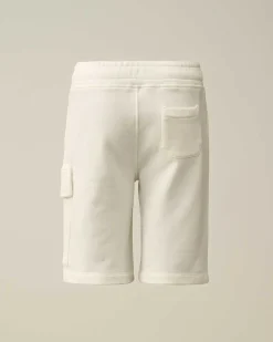 C.P. Company U16 Diagonal Fleece Cargo Shorts Gauze White Store