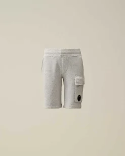 C.P. Company U16 Diagonal Fleece Cargo Shorts Grey Melange Outlet