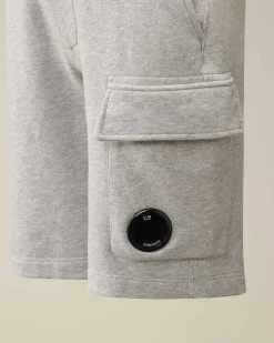 C.P. Company U16 Diagonal Fleece Cargo Shorts Grey Melange Outlet
