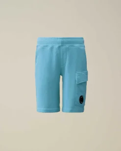 C.P. Company U16 Diagonal Fleece Cargo Shorts Niagara-Blue Fashion