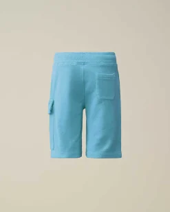 C.P. Company U16 Diagonal Fleece Cargo Shorts Niagara-Blue Fashion