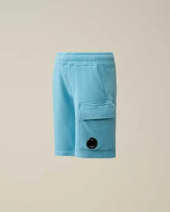 C.P. Company U16 Diagonal Fleece Cargo Shorts Niagara-Blue Fashion