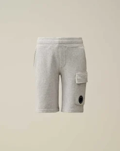 C.P. Company U16 Diagonal Fleece Cargo Shorts Grey Melange Online