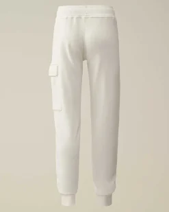 C.P. Company U16 Diagonal Fleece Cargo Sweatpants Gauze White Discount