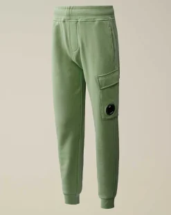 C.P. Company U16 Diagonal Fleece Cargo Sweatpants Green Bay New