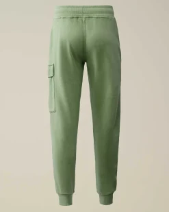 C.P. Company U16 Diagonal Fleece Cargo Sweatpants Green Bay New