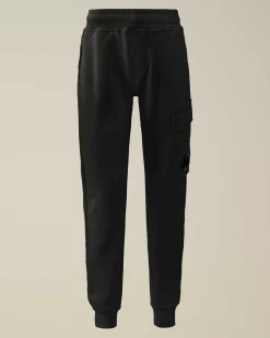 C.P. Company U16 Diagonal Fleece Cargo Sweatpants Black Cheap