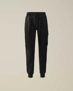 C.P. Company U16 Diagonal Fleece Cargo Sweatpants Black New