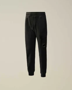 C.P. Company U16 Diagonal Fleece Cargo Sweatpants Black New