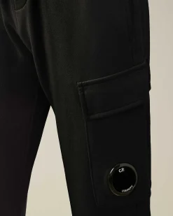 C.P. Company U16 Diagonal Fleece Cargo Sweatpants Black New