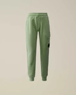 C.P. Company U16 Diagonal Fleece Cargo Sweatpants Green Bay Best
