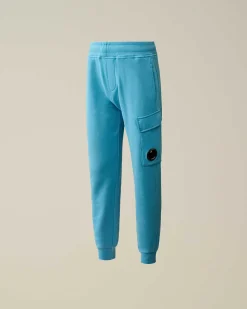 C.P. Company U16 Diagonal Fleece Cargo Sweatpants Niagara-Blue New