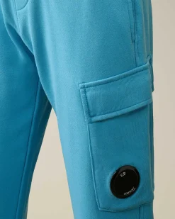C.P. Company U16 Diagonal Fleece Cargo Sweatpants Niagara-Blue New