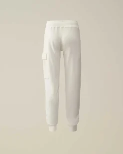 C.P. Company U16 Diagonal Fleece Cargo Sweatpants Gauze White Online