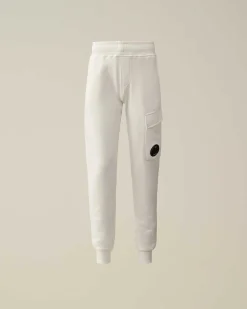 C.P. Company U16 Diagonal Fleece Cargo Sweatpants Gauze White Online