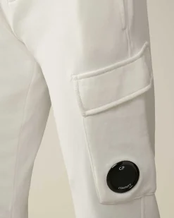 C.P. Company U16 Diagonal Fleece Cargo Sweatpants Gauze White Online