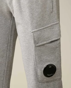 C.P. Company U16 Diagonal Fleece Cargo Sweatpants Grey Melange Shop