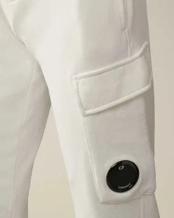 C.P. Company U16 Diagonal Fleece Cargo Sweatpants Gauze White Best Sale