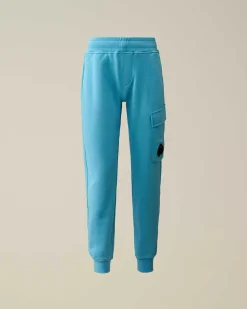 C.P. Company U16 Diagonal Fleece Cargo Sweatpants Niagara-Blue New