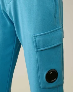 C.P. Company U16 Diagonal Fleece Cargo Sweatpants Niagara-Blue New
