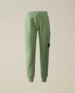 C.P. Company U16 Diagonal Fleece Cargo Sweatpants Green Bay Discount