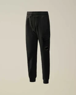 C.P. Company U16 Diagonal Fleece Cargo Sweatpants Black Fashion