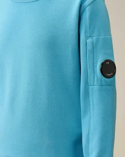 C.P. Company U16 Diagonal Fleece Lens Sweatshirt Niagara-Blue Sale