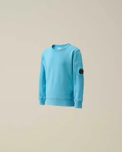 C.P. Company U16 Diagonal Fleece Lens Sweatshirt Niagara-Blue New
