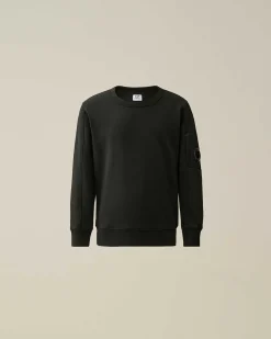 C.P. Company U16 Diagonal Fleece Lens Sweatshirt Black New