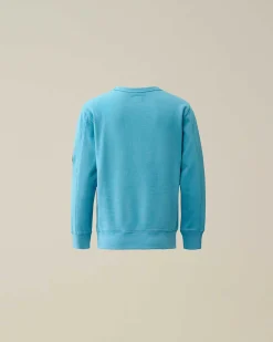 C.P. Company U16 Diagonal Fleece Lens Sweatshirt Niagara-Blue Clearance