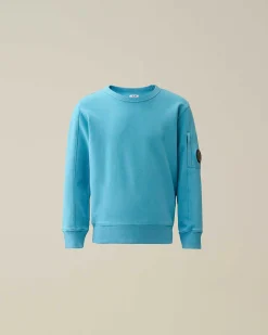 C.P. Company U16 Diagonal Fleece Lens Sweatshirt Niagara-Blue Clearance