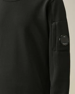 C.P. Company U16 Diagonal Fleece Lens Sweatshirt Black Clearance