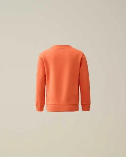 C.P. Company U16 Diagonal Fleece Logo Sweatshirt Gold Flame-Orange Fashion