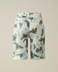 C.P. Company U16 Diagonal Fleece Printed Cargo Shorts Var.02-Multicolor Clearance