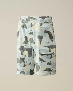 C.P. Company U16 Diagonal Fleece Printed Cargo Shorts Var.02-Multicolor Clearance