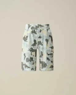 C.P. Company U16 Diagonal Fleece Printed Cargo Shorts Var.02-Multicolor Best