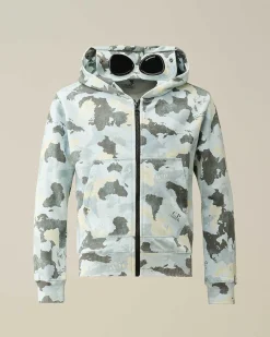 C.P. Company U16 Diagonal Fleece Printed Goggle Hoodie Var.02-Multicolor Cheap