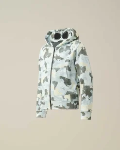 C.P. Company U16 Diagonal Fleece Printed Goggle Hoodie Var.02-Multicolor Outlet