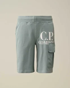 C.P. Company U16 Light Fleece Mixed Cargo Shorts Turbulence-Grey Fashion