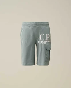 C.P. Company U16 Light Fleece Mixed Cargo Shorts Turbulence-Grey Outlet