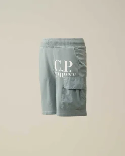 C.P. Company U16 Light Fleece Mixed Cargo Shorts Turbulence-Grey Outlet