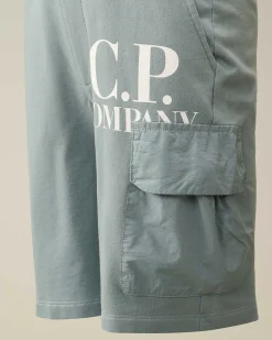C.P. Company U16 Light Fleece Mixed Cargo Shorts Turbulence-Grey Outlet