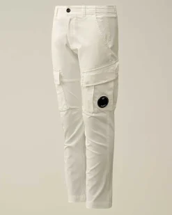 C.P. Company U16 Stretch Gabardine Cargo Pants Gauze White Cheap