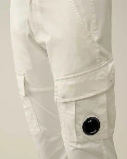 C.P. Company U16 Stretch Gabardine Cargo Pants Gauze White Shop